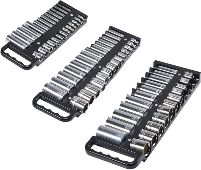 Tragbares Steckschlüssel-Organizer-Tablett von, 3-teiliges Set mit metrischen und SAE-Steckschlüsseln, robuster Halter f...