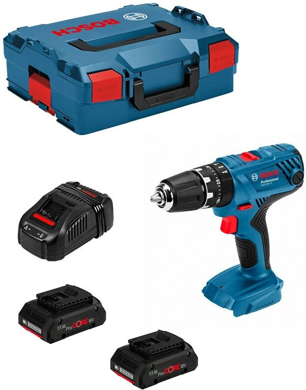 Schlagbohrschrauber Bosch gsb 18V-21 (2 x 4,0 Ah ProCORE + GAL1880CV + L-Boxx 136)