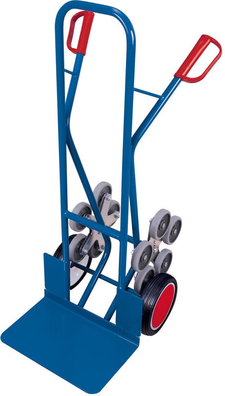 VARIOfit Treppenkarre 200kg Tragkraft große Schaufel mit 2 fünfarmigen Radsternen Vollgummibereifung