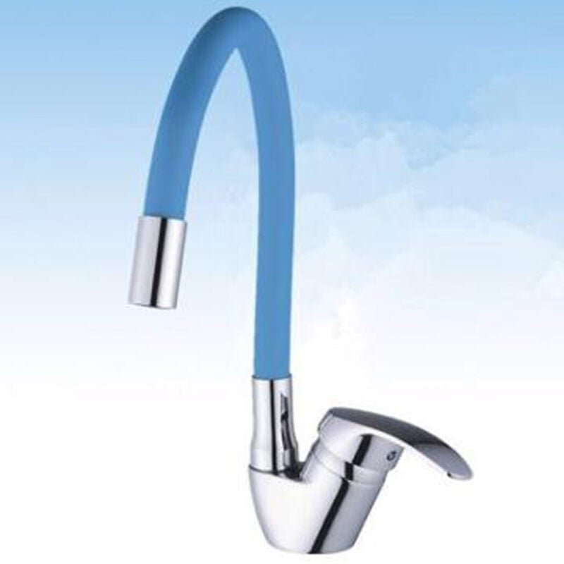 Trade Shop - Schwenkbare Mischbatterie für Küchenspüle, Farbe Blau -