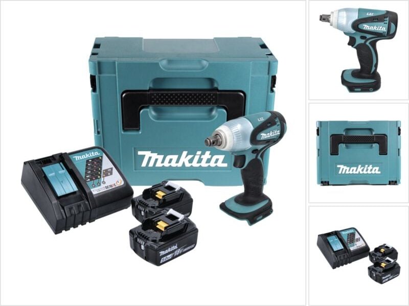Dtw 251 rtj Akku Schlagschrauber 18 v 230 Nm 1/2' + 2x Akku 5,0 Ah + Ladegerät + Makpac - Makita