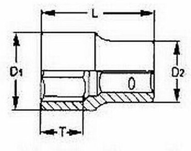 Schlag-Steckschlüssel, 1/4, 13mm Tengtools 960513-C 132430505