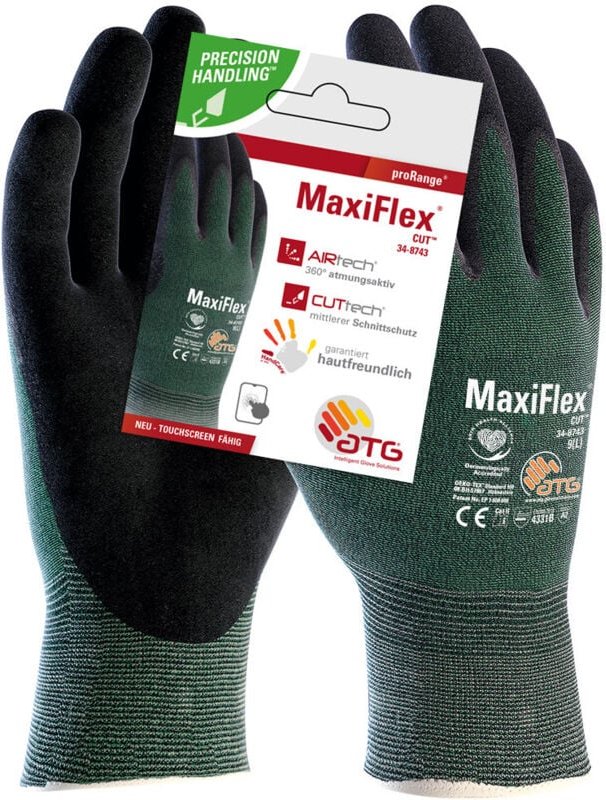 FP - atg® MaxiFlex® Cut™ Nylon-Strickh. (34-8743 hct), SB-Verp. Gr. 11