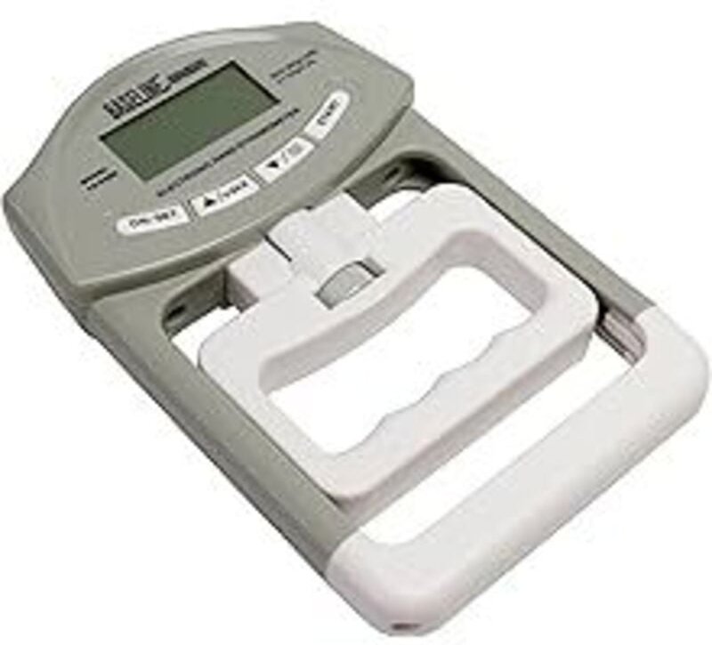 Tragbarer digitaler Dynamometer – Kraftmessung – automatische Erfassung – elektronischer Griff – 90 kg – Grau