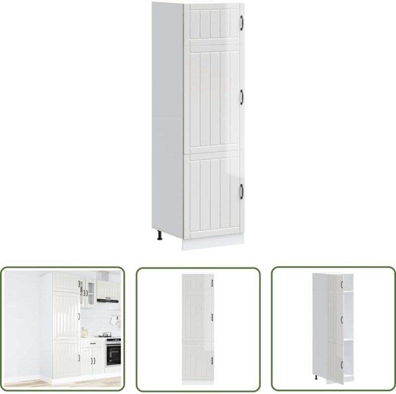 The Living Store - vidaXL Küchenschrank Lucca Hochglanz-Weiß Holzwerkstoff