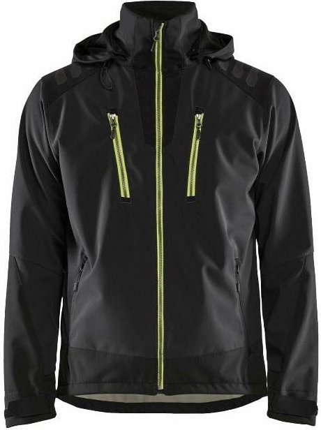 Thumbnail - Blaklader - Softshell-Jacke Wasserabweisend t.s - schwarz/jaune fluo - 474925139933-S