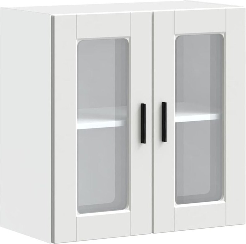 Küchen-Hängeschrank mit Glastür Porto Weiß vidaXL