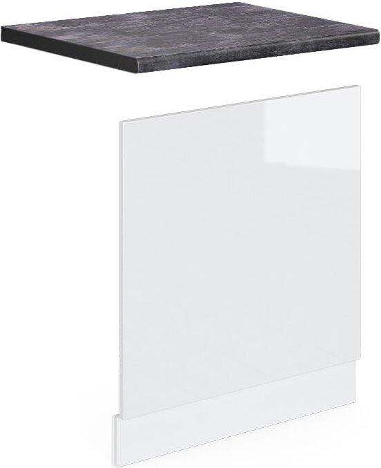 Frontblende R-Line, Weiß Hochglanz, 60 cm , AP Anthrazit, Vicco