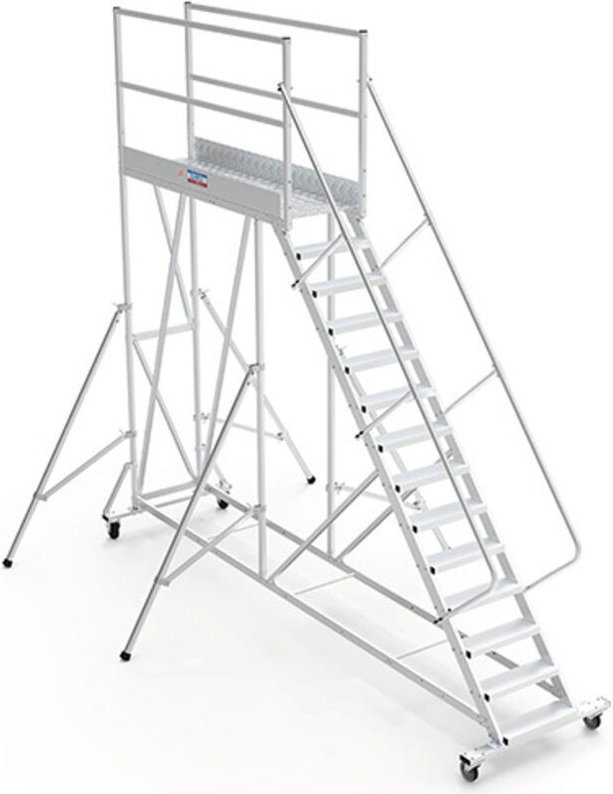 Thumbnail - Mobile Plattform mit Geländer rechts und links - Maximale Arbeitshöhe 4.40m - PTF212-GD