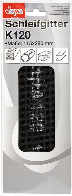 Dema - Schleifgitter Trockenbau Gitterleinen Schleifpapier Set 115 x 280 mm K120