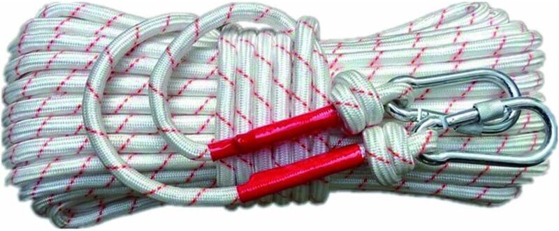 Outdoor-Hilfsseil zum Abseilklettern/mit Stahldrahtkern und Karabinern/Hochfestes Sicherheitsseil, geflochtenes Nylonsei...