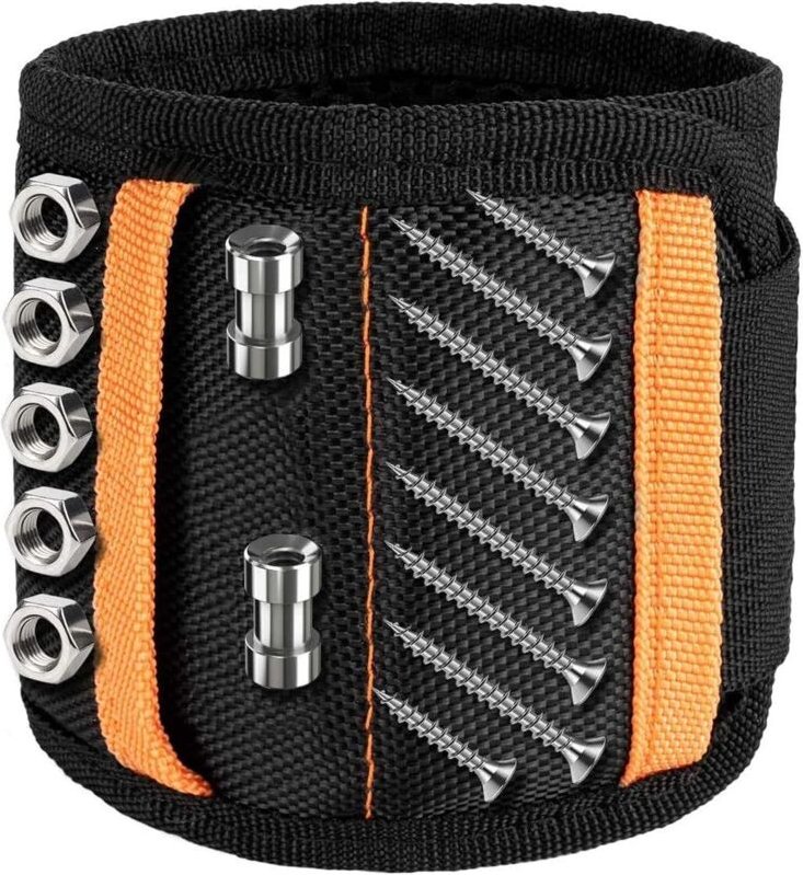 Magnetische Armbänder mit 20 starken Magneten für Schrauben, Nägel, Bolzen, Bohrer, Werkzeughaltergürtel zum Halten klei...