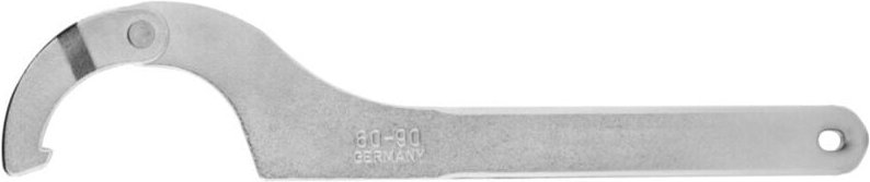 Gelenkhakenschlüssel 60-90mm m.Nase Indstrieausf. gehärtet vernickelt