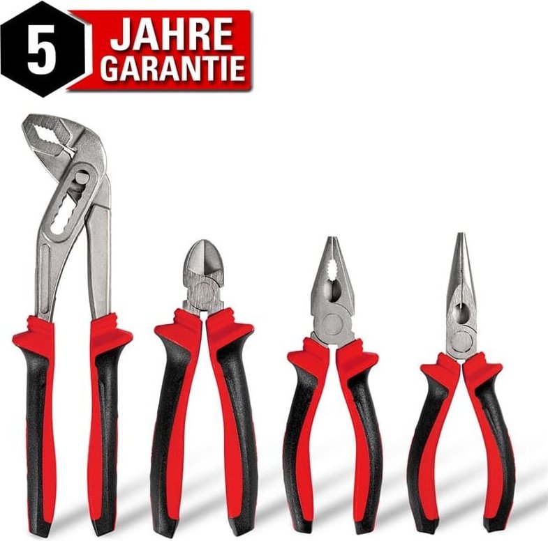Walter Werkzeuge - walter Zangen Set 4tlg. Wasserpumpenzange Seitenschneider Kombizange Spitzzange