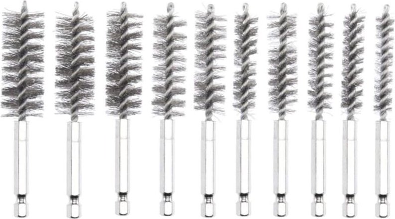 Sollbry - 14er-Pack Edelstahl-Reibbürsten, Draht-Reibbürste für Bohrer, Bohrer-Reinigungsbürsten-Zubehörset mit verschie...