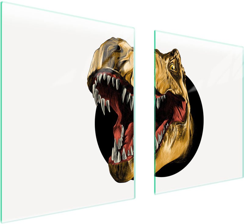 GLASSCHUTZPLATTE FÜR HERD 85x52 DINOSAURIER