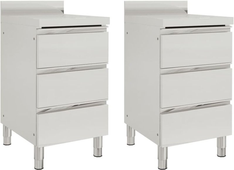 Maison Exclusive Gewerbeküchenschränke mit 3 Schubladen 2 Stk.