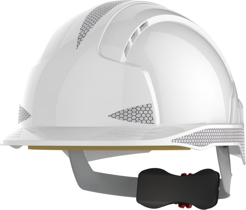 Belüfteter Sicherheitshelm mit Rutschhemmung EVOLite - CR2 Grau Weiß