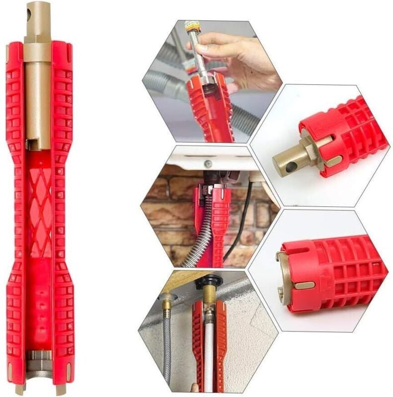 Thumbnail - Mehrzweck-Rohrzange, Wasserhahn-Wechselwerkzeug, Wasserhahn- und Spülbecken-Reparaturwerkzeug, Klempner-Steckschlüssel, ...