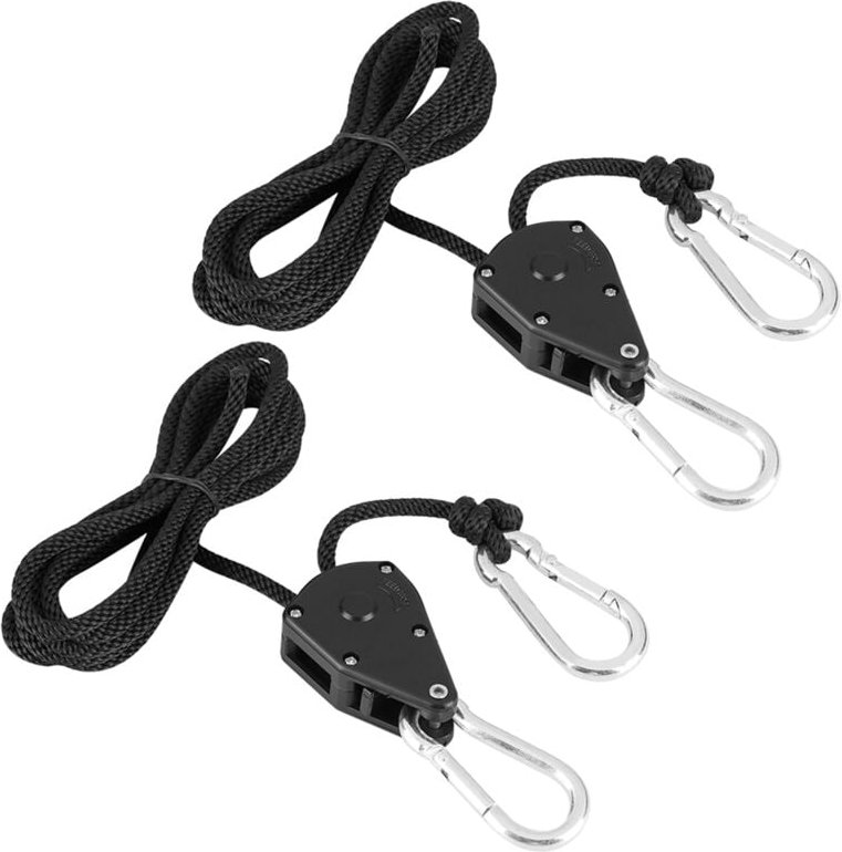 Ej.life - 2 Stücke 1/8 zoll Riemenscheibe Seil Ratsche Kleiderbügel, Ratsche Kleiderbügel Riemenscheibe Seil für Hängend...