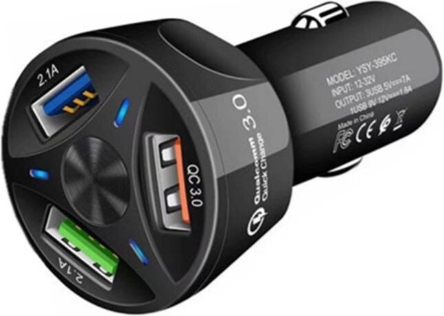 Thumbnail - QC3.0 Autohalterung Ladekabel Schnellladehub mit 3USB-Ausgangsanschluss für 3.1A Telefon Schwarz