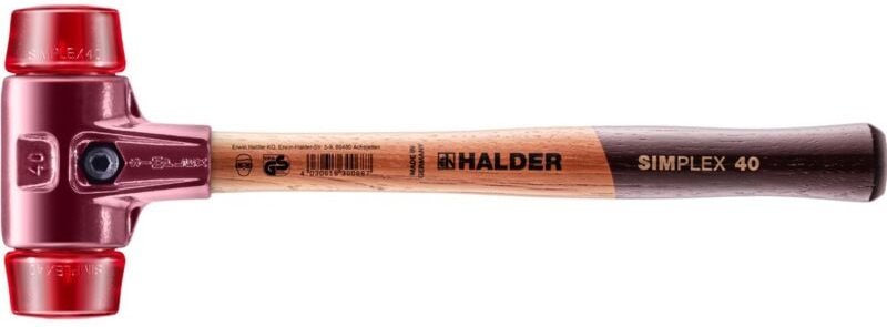 SIMPLEX-Schonhammer, Plastik mit Tempergussgehäuse und hochwertigem Holzstiel D=40 mm 3006.040