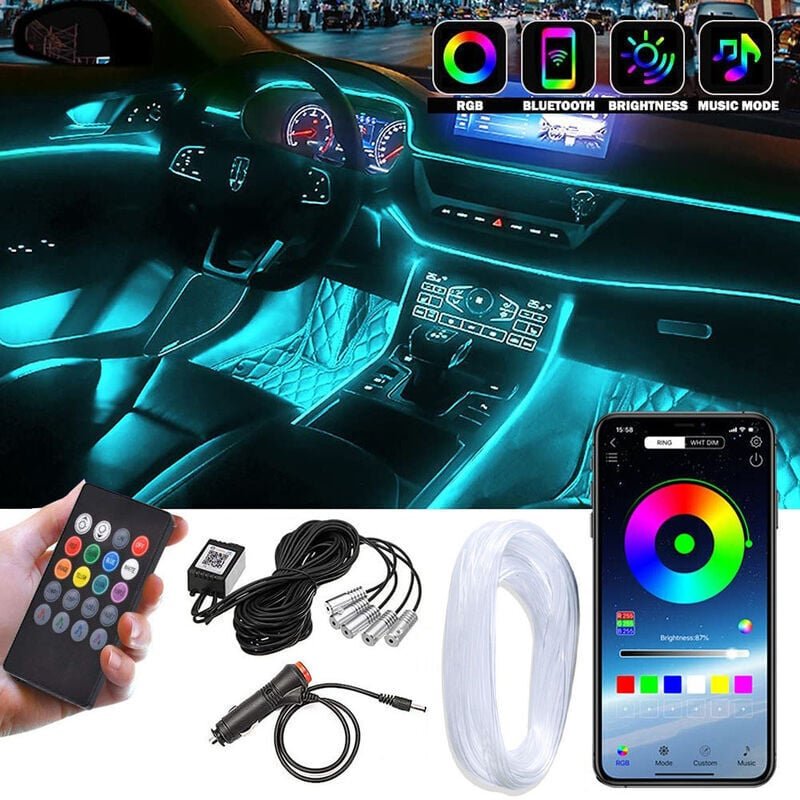 Auto-Innenbeleuchtung, 8 m langes LED-Lichtband fürs Auto, 5 V LED-Streifen für den Autoinnenraum, geeignet für alle Umg...