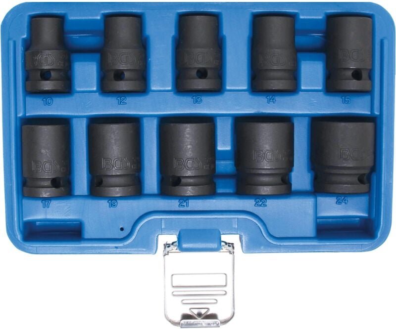 Bgs Technic - bgs Kraft-Steckschlüssel-Einsatz-Satz Sechskant Antrieb Innenvierkant 12,5 mm sw 10 - 24 mm 10-tlg.