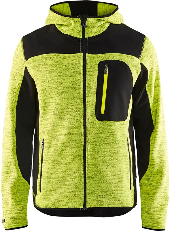 Blaklader - Strickjacke mit Kapuze t.xxxl - fluo gelb/schwarz - 493021173399-XXXL