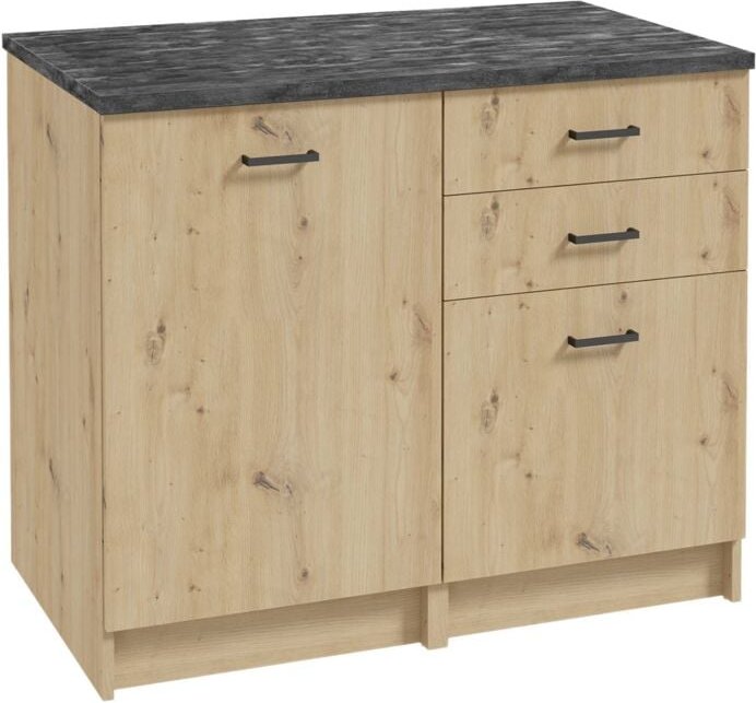STAMAR Küchenschrank Set - 100 x 60 cm - Eiche Artisan - Modernes Design - Praktisch und Elegant