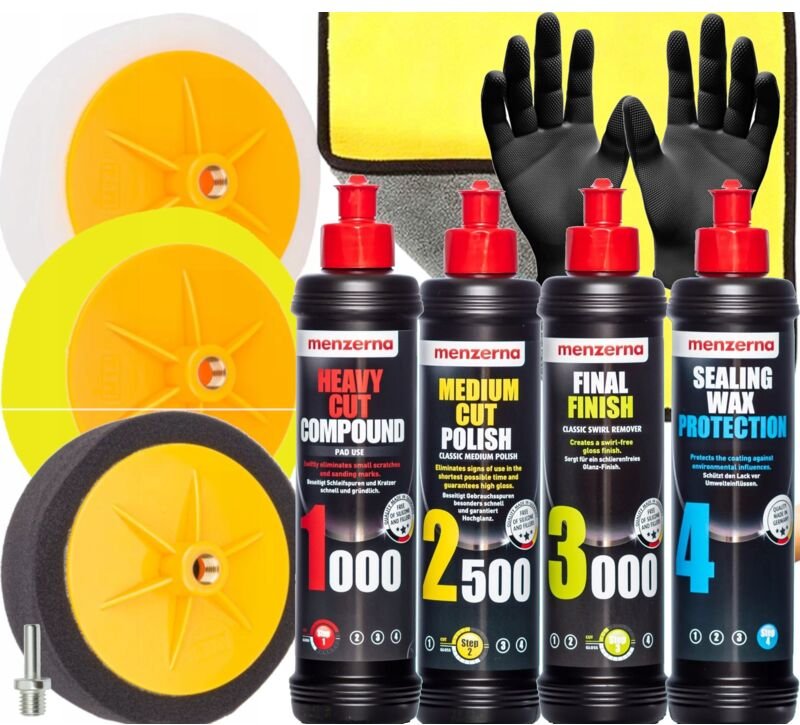 Menzerna Set Aus Polierpaste + Polierschaum-Pads 150 Mm Zum Polieren