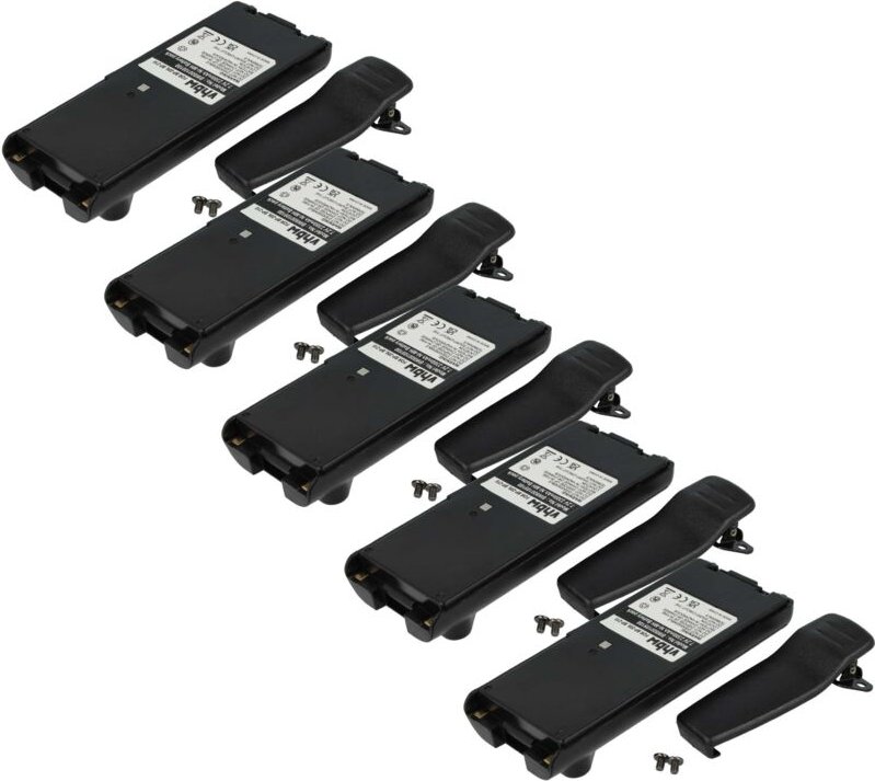vhbw 5x Akku kompatibel mit Icom IC-F31GS, IC-F31GT, IC-F3GS, IC-F3GT, IC-F3G Funkgerät, Walkie Talkie (2300 mAh, 7,2 V,...