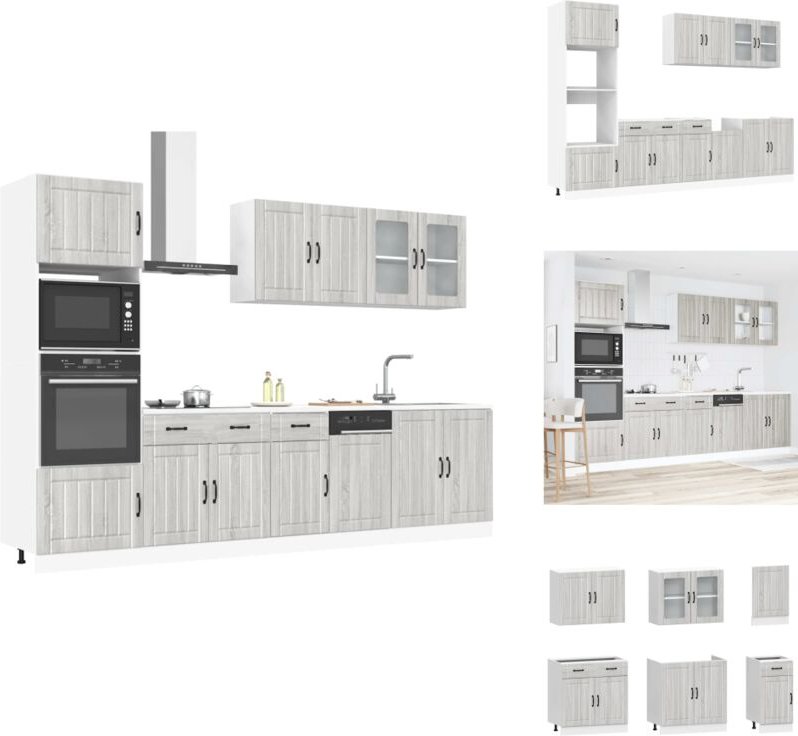 Vidaxl - 7-tlg. Küchenschrank-Set Kalmar Grau Sonoma Holzwerkstoff - Küchenschrank-Set - Küchenschrank-Sets - Küchenzeil...