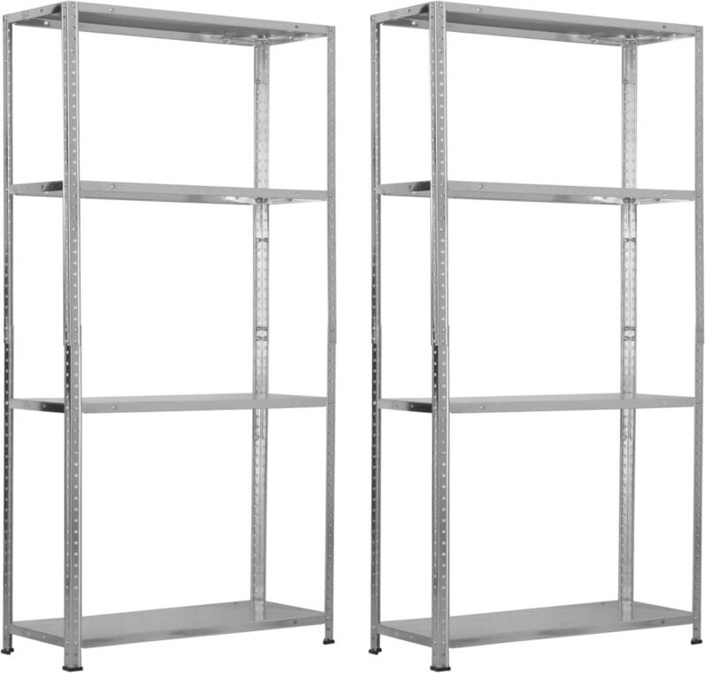2er-Pack SteelSmart Modulares Metallregal mit 4 Böden 160kg 145x30x70cm 7house