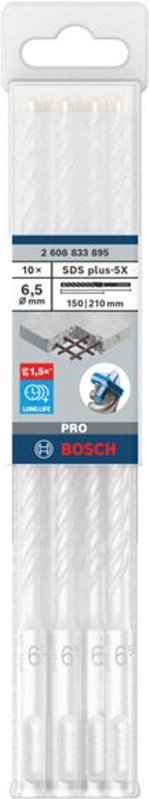 Pro sds plus-5X Hammerbohrer, 6,5 x 150 x 210 mm, 10-tlg.