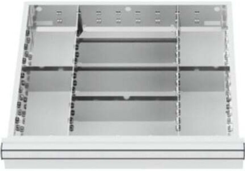 Schubladeneinteilung Metalleinteilung blh 75 mm Innenmaß 500x450 mm 8 Fächer - Stier