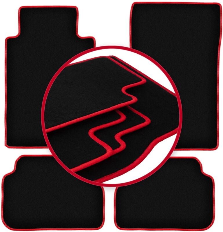 CARLUX-RED Autofußmatten für: Mercedes E W124 Coupé (1984-1997)