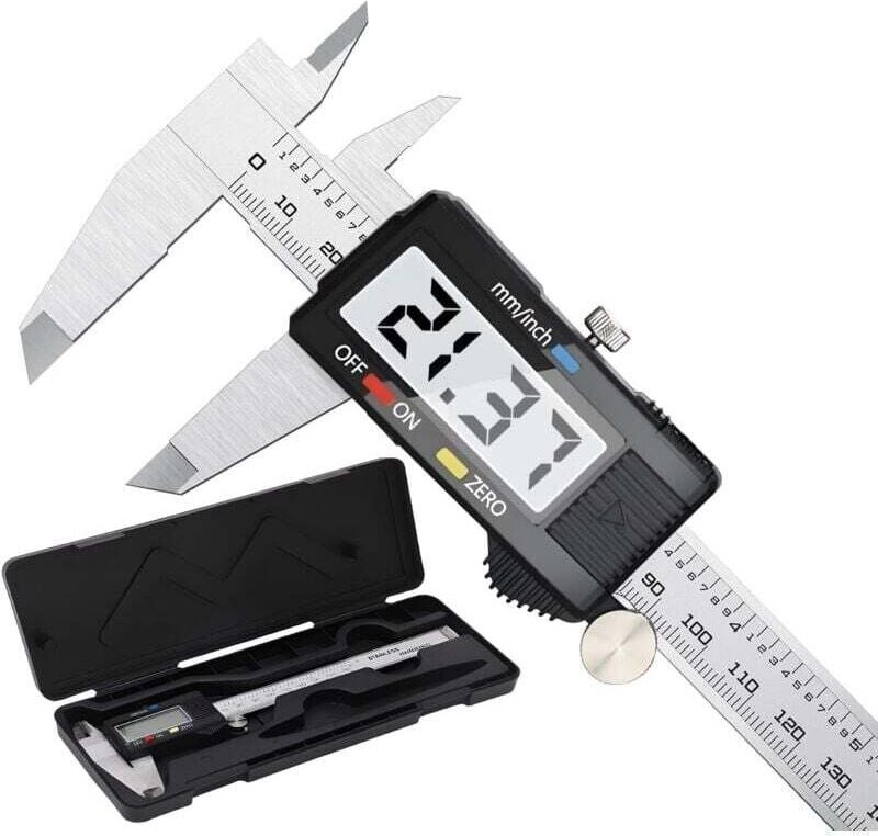 Ulisem Digitaler Messschieber, 150 mm Edelstahl Digitaler Messschieber Großes LCD-Display Einstellbare Genauigkeit 0,01 ...