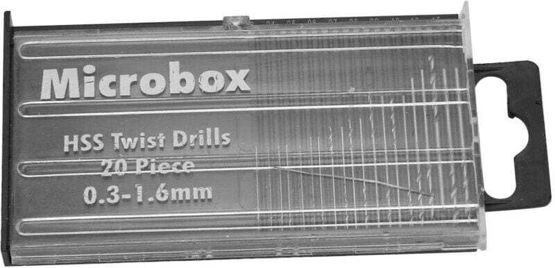 Ulisem20-teiliges Mini-Mikro-HSS-Mikrobohrer-Set, Microbox-HSS-Bohrer-Set, Bohrer-Set 0,3–1,6 mm mit Etui für Holz und K...