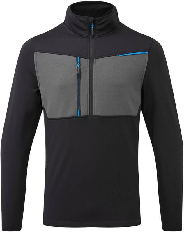 Sweatshirt mit halbem Reißverschluss WX3 Schwarz M