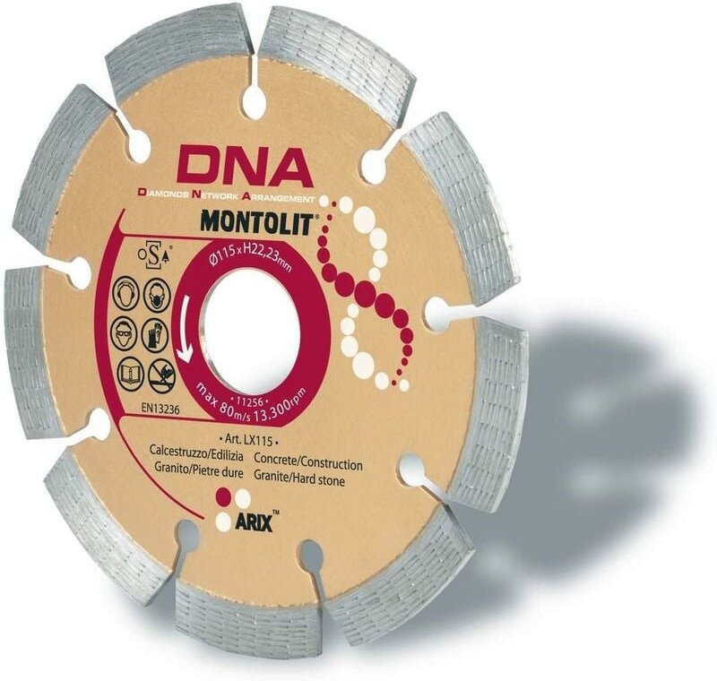 Montolit - diamantscheibe 115 mm fž£r beton bau industrie granite porphyr harter stein dna LX115