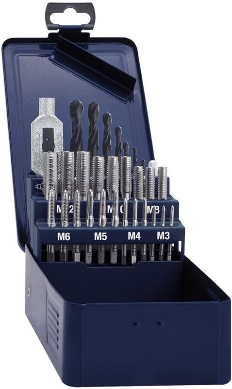 Eventus by Exact 10703 Handgewindebohrer-Set 15teilig metrisch Rechtsschneidend din 352 hss 1 Se