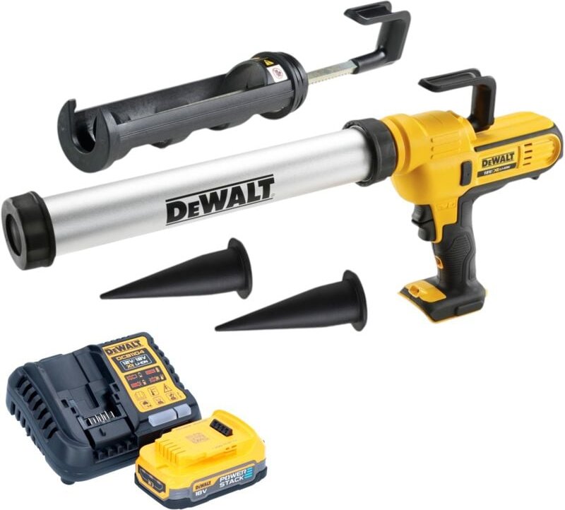 DeWalt DCE 581 E1K Akku Kartuschenpistole 18 V 310 ml + 1x Powerstack Akku 1,7 Ah + Ladegerät + Koffer