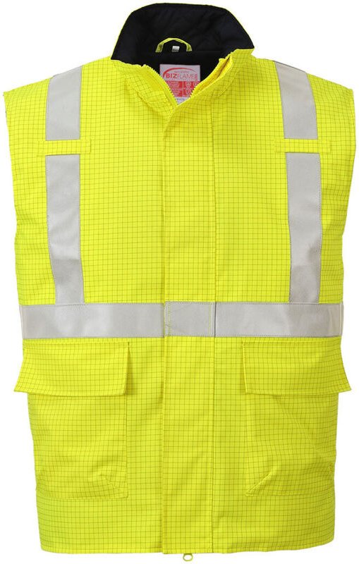 Warnweste Hi-Vis Bizflame antistatisch und FR Gelb 2XL