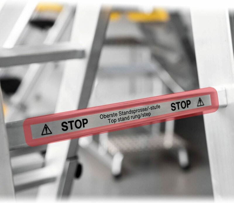 MUNK Aufkleber letzte begehbare Stufe, 2 Stück