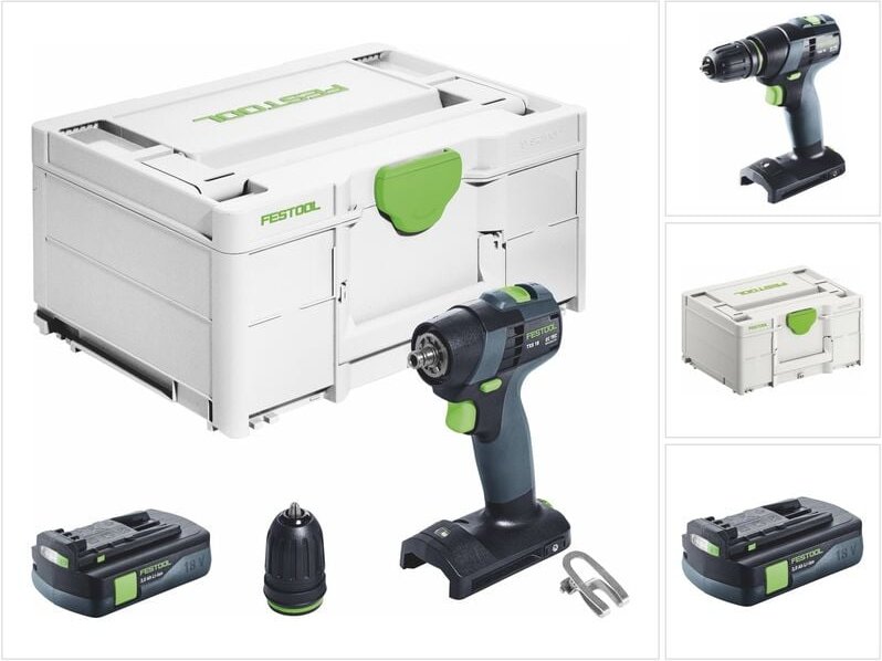Festool TXS 18-Basic Akku Bohrschrauber 18 V 40 Nm Brushless + 1x Akku 3,0 Ah + Systainer - ohne Ladegerät