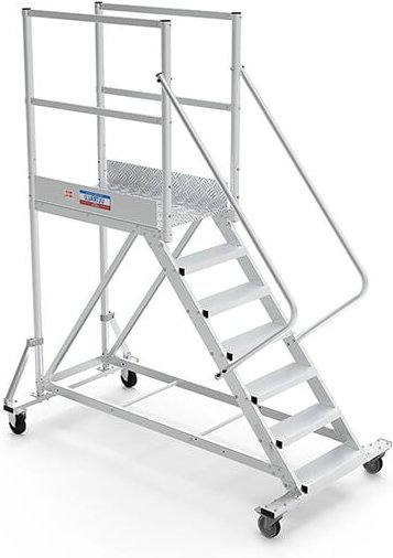 Mobile Plattform mit Geländer rechts und links - Maximale Arbeitshöhe 3.80m - PTF109-GD