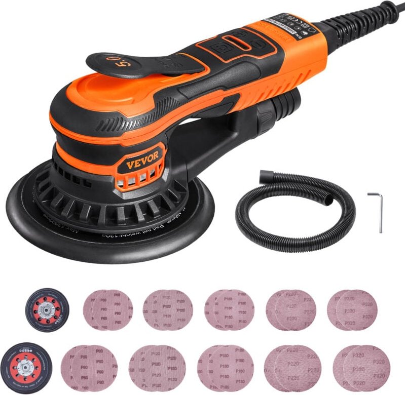 Exzenterschleifer 5&6Zoll,bürstenloser 350-W-Exzenterschleifer,10.000 PRM,6 variable Geschwindigkeiten,elektrischer Schw...