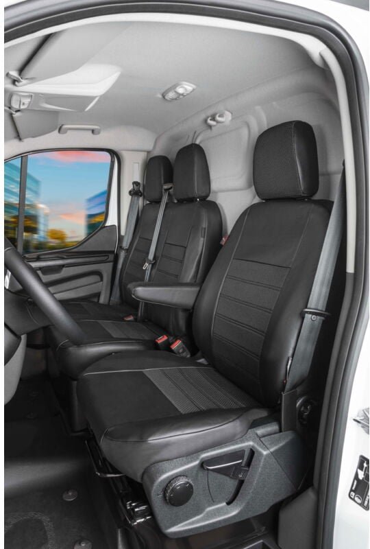 Passform Premium Sitzbezug für Ford Transit Custom 2012-Heute, Einzelsitzbezug und Doppelbankbezug vorne