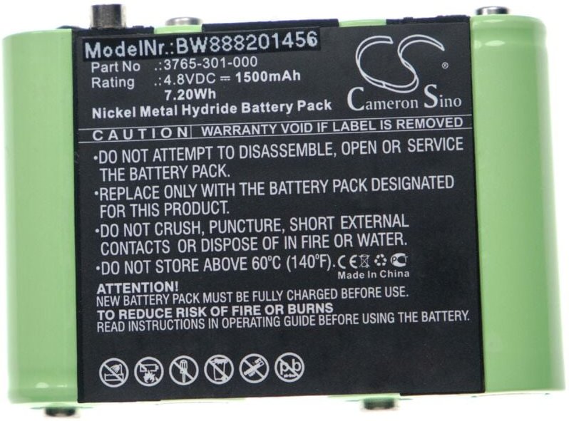 Vhbw - 1x Akku Ersatz für Peli 3765-301-000 für Taschenlampe Kopflampe (1500 mAh, 4,8 v, NiMH)